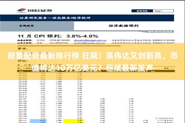 股票配资最新排行榜 狂飙！英伟达又创新高，市值将达10万亿美元？但斌最新发声