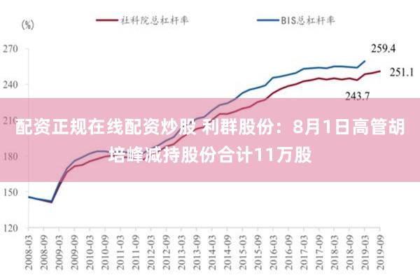 配资正规在线配资炒股 利群股份：8月1日高管胡培峰减持股份合计11万股