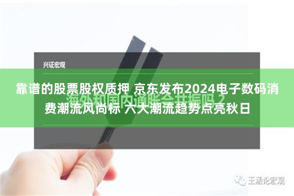 靠谱的股票股权质押 京东发布2024电子数码消费潮流风尚标 六大潮流趋势点亮秋日