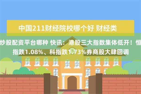 炒股配资平台哪种 快讯：港股三大指数集体低开！恒指跌1.08%、科指跌1.73%券商股大肆回调